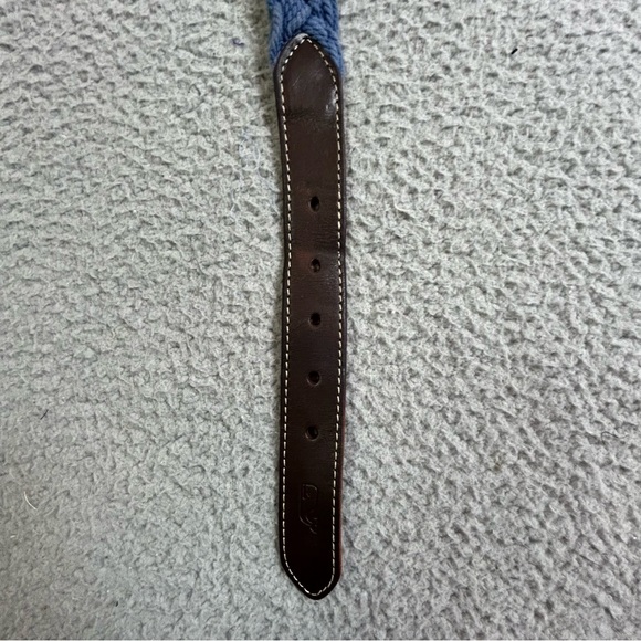 Vineyard Vines Mens blue and Brown Leather Belt size 42 - Picture 6 of 7